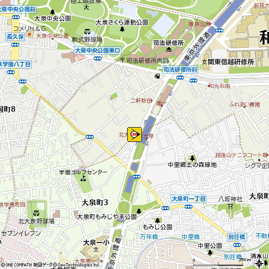 （株）タイヤセンターあさか野付近の地図